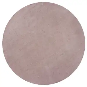 Photo of Round  Polyester Rose Pink Area Rug