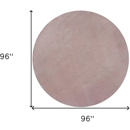 Round  Polyester Rose Pink Area Rug Photo 5