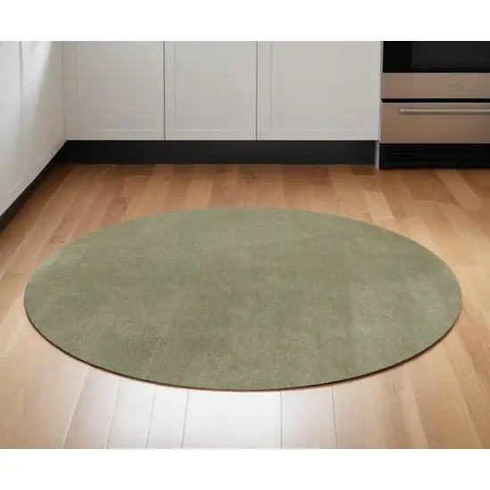 6' Sage Green Round Hand Woven Area Rug Photo 1