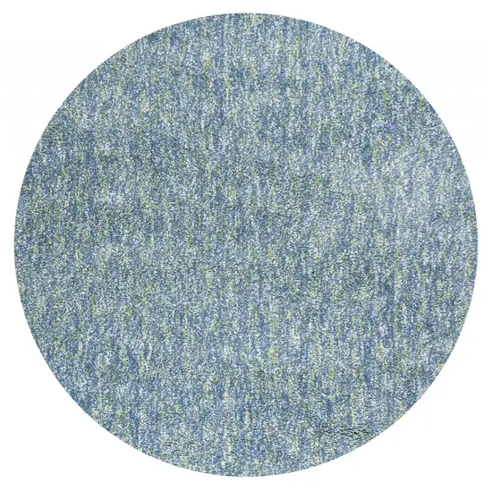 Round Polyester Seafoam Heather Area Rug Photo 1