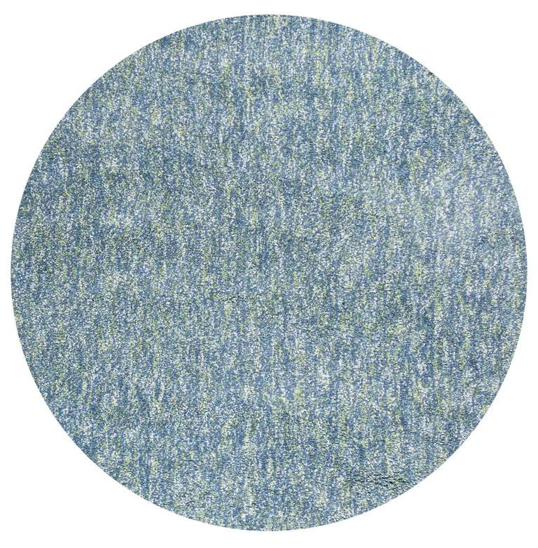 Round Polyester Seafoam Heather Area Rug Photo 1