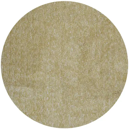 Round  Polyester Yellow Heather Area Rug Photo 1