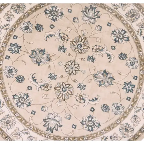 Round  Polypropylene Beige or  Ivory  Area Rug Photo 2