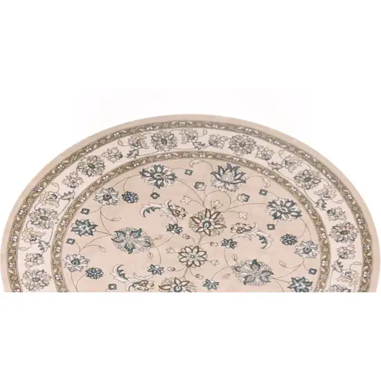 Round  Polypropylene Beige or  Ivory  Area Rug Photo 3