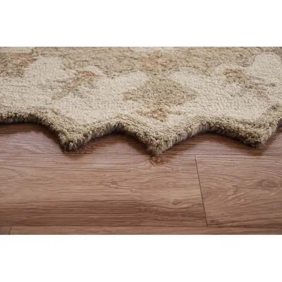 Round Tan Retro Modern Medallion Area Rug Photo 5