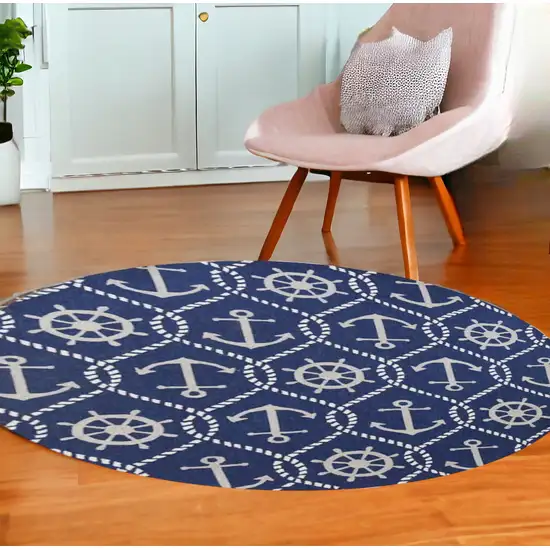 Uv Treated Polypropylene Navy Area Rug Photo 2