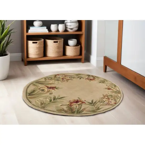 Wool Ivory  Area Rug Photo 1