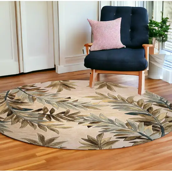 Wool Ivory  Area Rug Photo 1