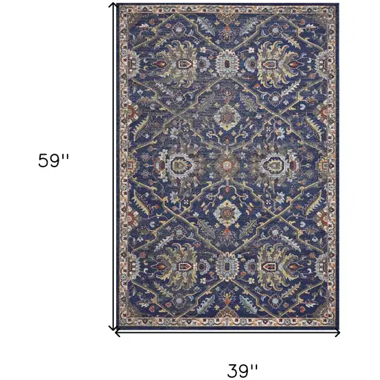 Royal Blue Oriental Area Rug Photo 8