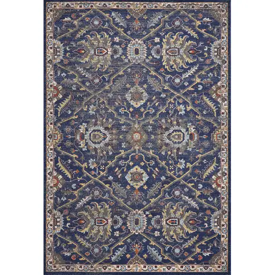 Royal Blue Machine Woven Traditional Indoor Area Rug Photo 1