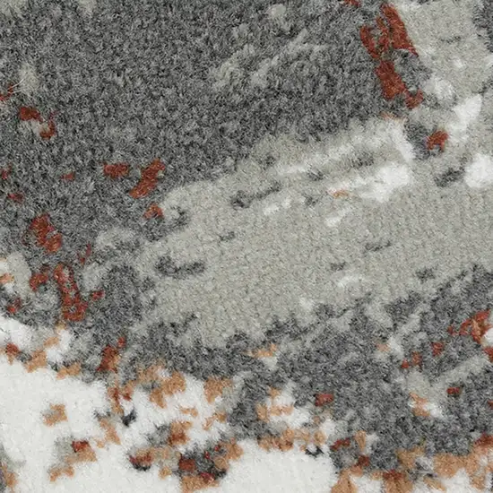 Rust Abstract Power Loom Area Rug Photo 9