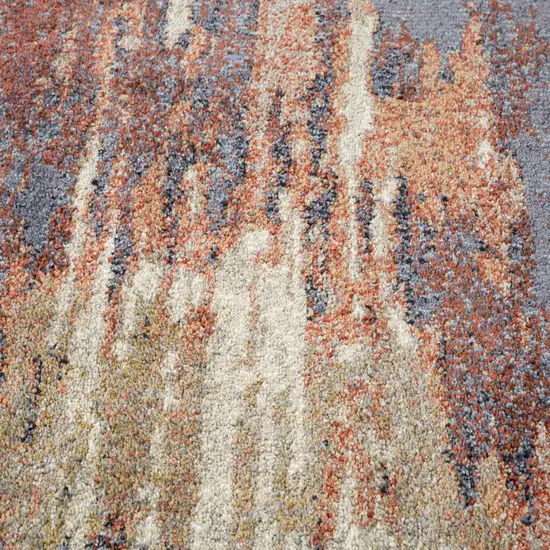 Rust Abstract Power Loom Area Rug Photo 7