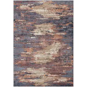 Photo of Rust Abstract Power Loom Area Rug