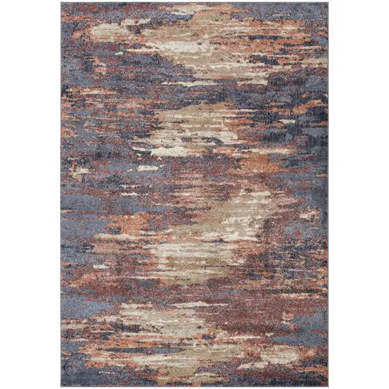 Rust Abstract Power Loom Area Rug Photo 1