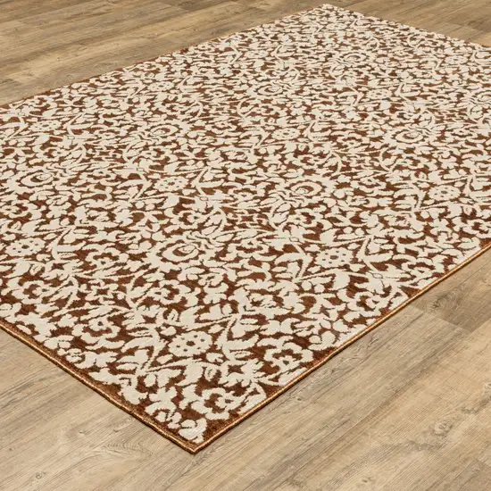 Rust And Beige Oriental Area Rug Photo 8