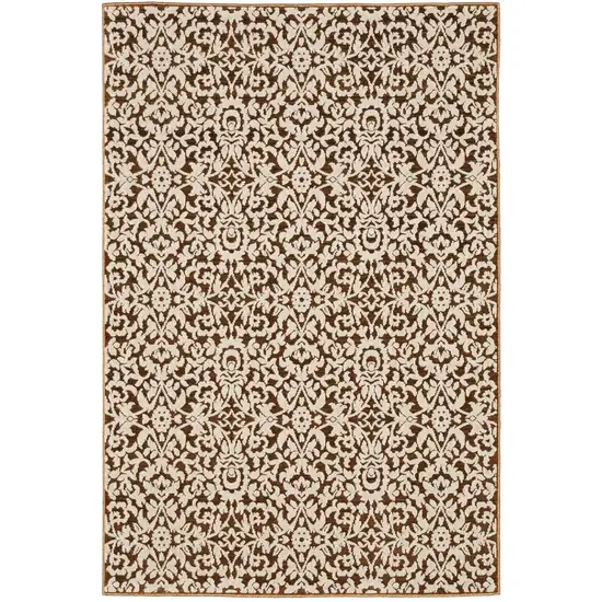 Rust And Beige Oriental Area Rug Photo 6