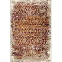 Photo of Rust Ivory Distressed Diamonds Area Rug