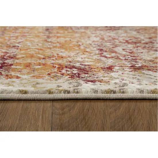 Rust Ivory Distressed Diamonds Area Rug Photo 5