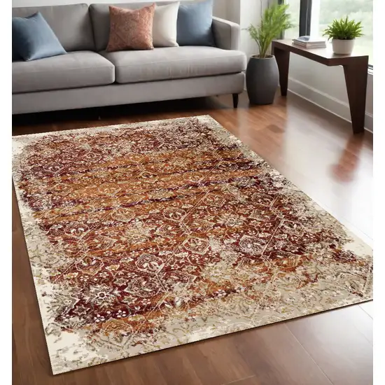 Rust Oriental Area Rug Photo 1