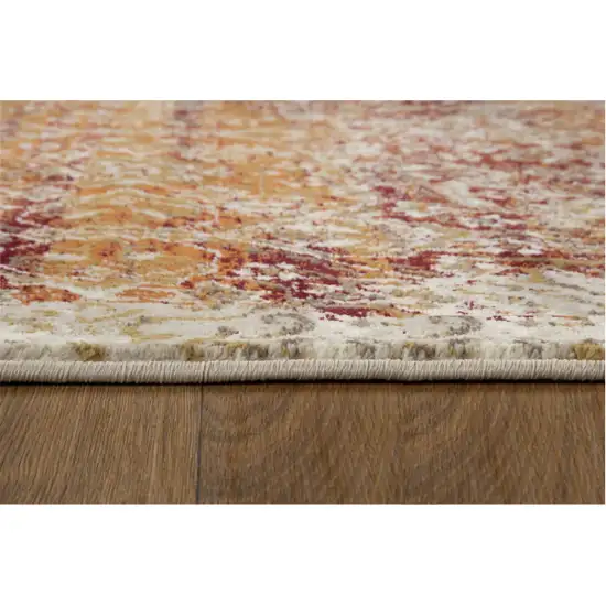 Rust Ivory Distressed Diamonds Area Rug Photo 5