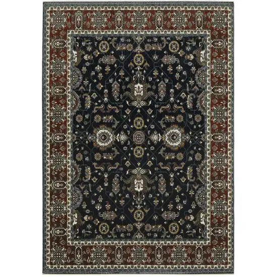 Rust Oriental Area Rug With Fringe Photo 2