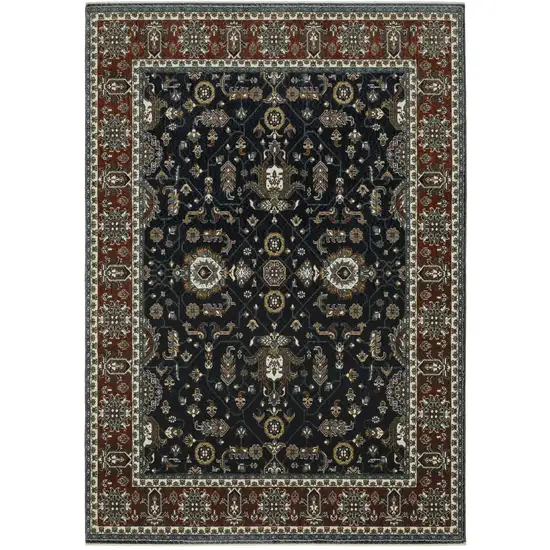 Rust Oriental Area Rug With Fringe Photo 4