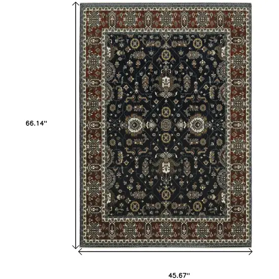 Rust Oriental Area Rug With Fringe Photo 3