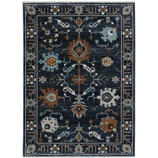 Rust Oriental Area Rug With Fringe Photo 2