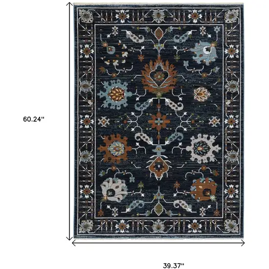 Rust Oriental Area Rug With Fringe Photo 3