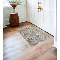Photo of Rust Oriental Distressed Area Rug With Fringe