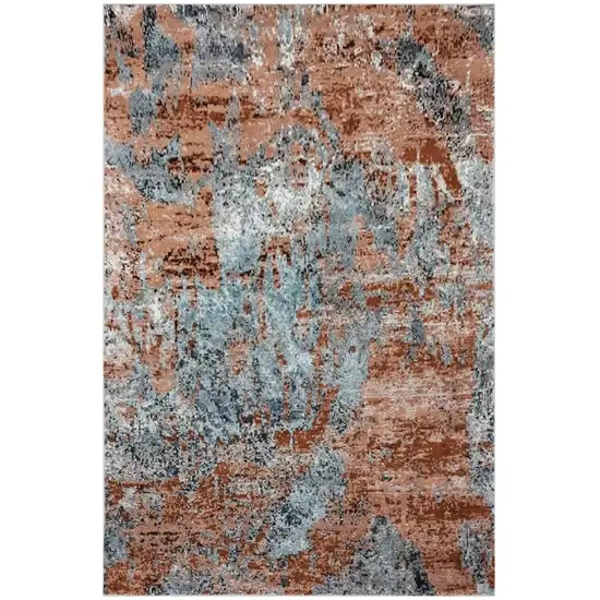 Rustic Brown Abstract Area Rug Photo 1