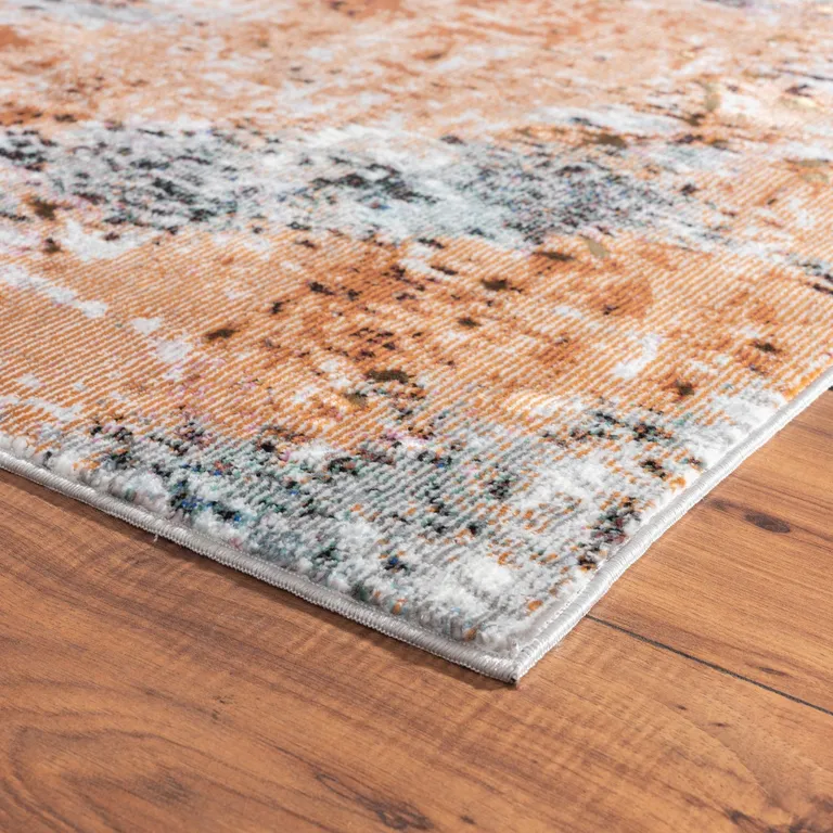 Rustic Brown Abstract Area Rug Photo 5