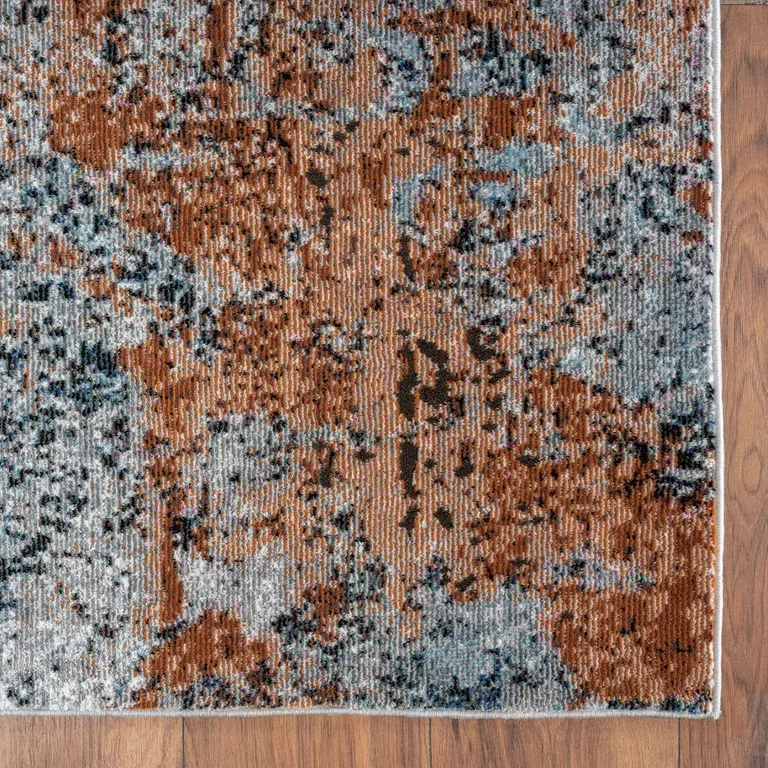 Rustic Brown Abstract Area Rug Photo 4