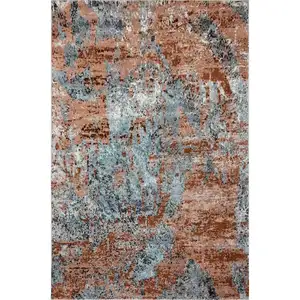 Photo of Rustic Brown Abstract Area Rug