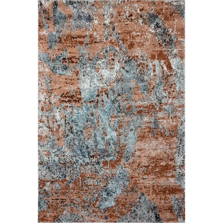 Rustic Brown Abstract Area Rug Photo 1