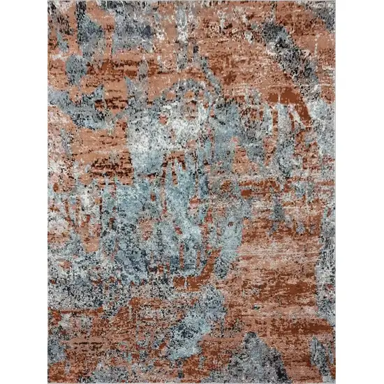 Rustic Brown Abstract Area Rug Photo 1