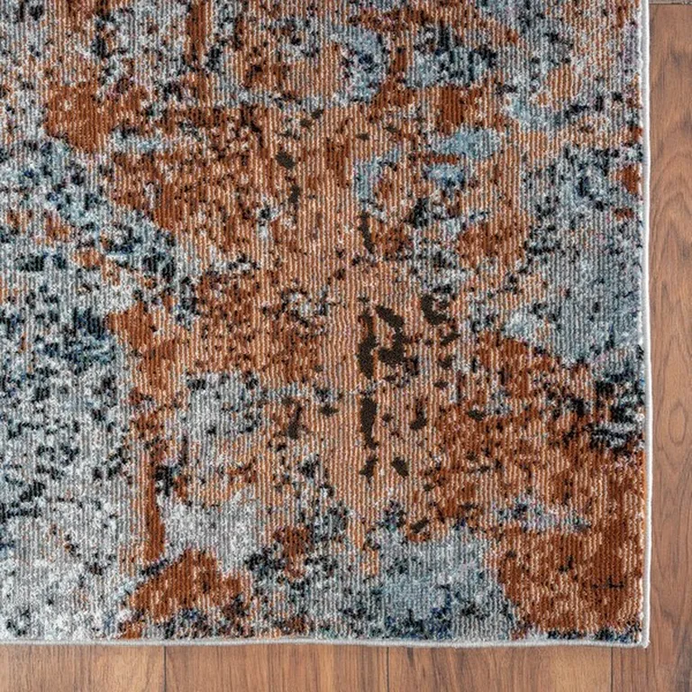 Rustic Brown Abstract Area Rug Photo 3