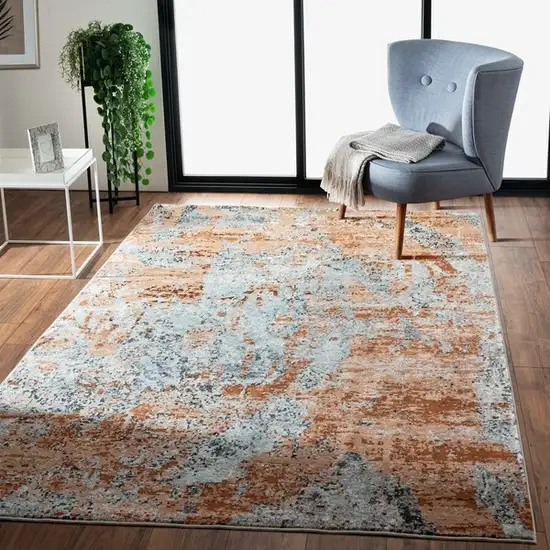 Rustic Brown Abstract Area Rug Photo 7