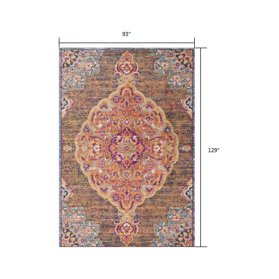 Rustic Orange Medallion Area Rug Photo 2