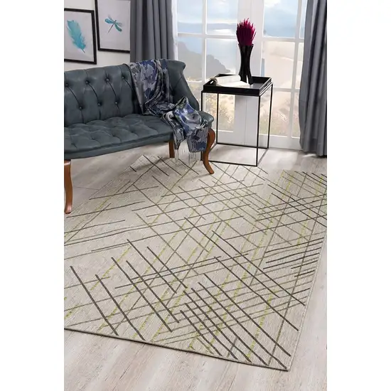 Sage Abstract Linework Area Rug Photo 6