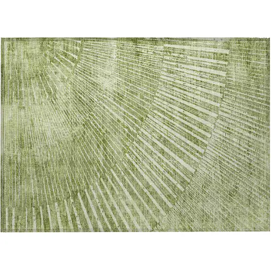 Sage Abstract Washable Non Skid Indoor Outdoor Area Rug Photo 4