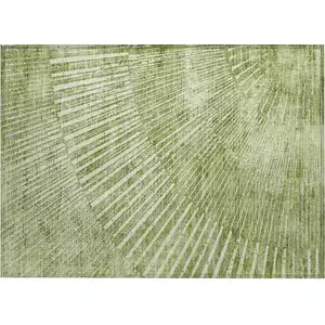 Photo of Sage Abstract Washable Non Skid Indoor Outdoor Area Rug