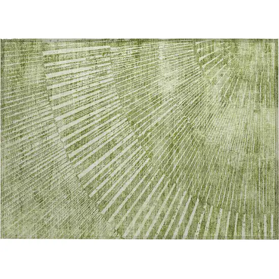 Sage Abstract Washable Non Skid Indoor Outdoor Area Rug Photo 2