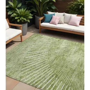 Photo of Sage Abstract Washable Non Skid Indoor Outdoor Area Rug