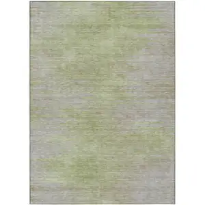 Photo of Sage And Artichoke Green Abstract Washable Indoor Outdoor Area Rug