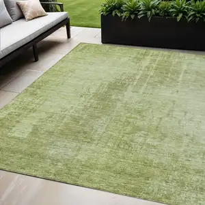 Photo of Sage And Green Abstract Washable Indoor Outdoor Area Rug