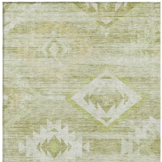 Sage Artichoke Green And Mint Green Southwestern Washable Indoor Outdoor Area Rug Photo 6