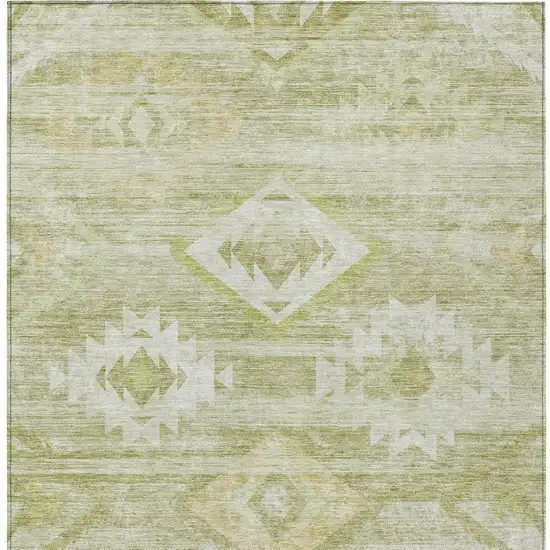 Sage Artichoke Green And Mint Green Southwestern Washable Indoor Outdoor Area Rug Photo 7