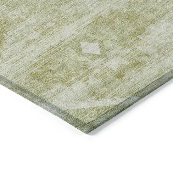 Sage Artichoke Green And Mint Green Southwestern Washable Indoor Outdoor Area Rug Photo 5