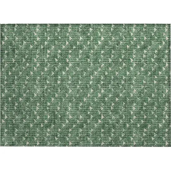 Sage Geometric Washable Non Skid Indoor Outdoor Area Rug Photo 2